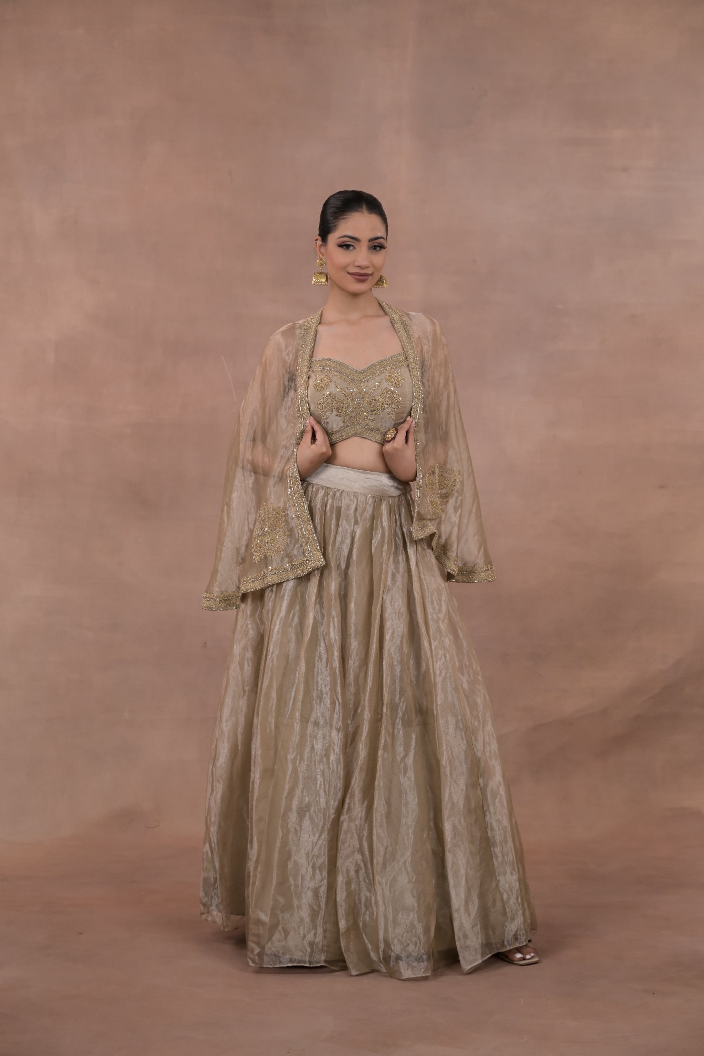 Aurelia Crushed Tissue Lehenga