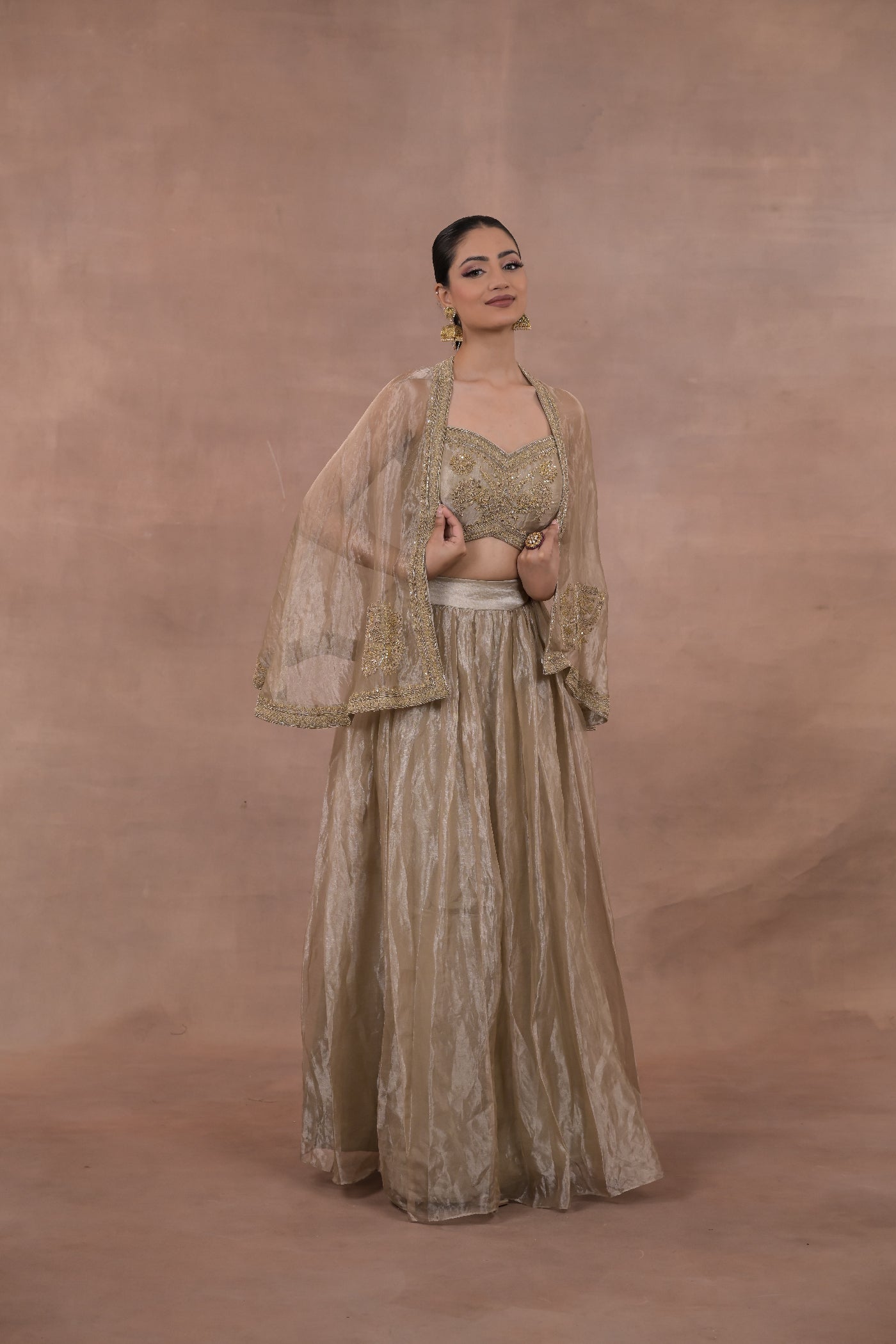 Aurelia Crushed Tissue Lehenga