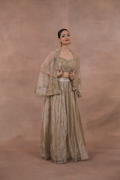Aurelia Crushed Tissue Lehenga