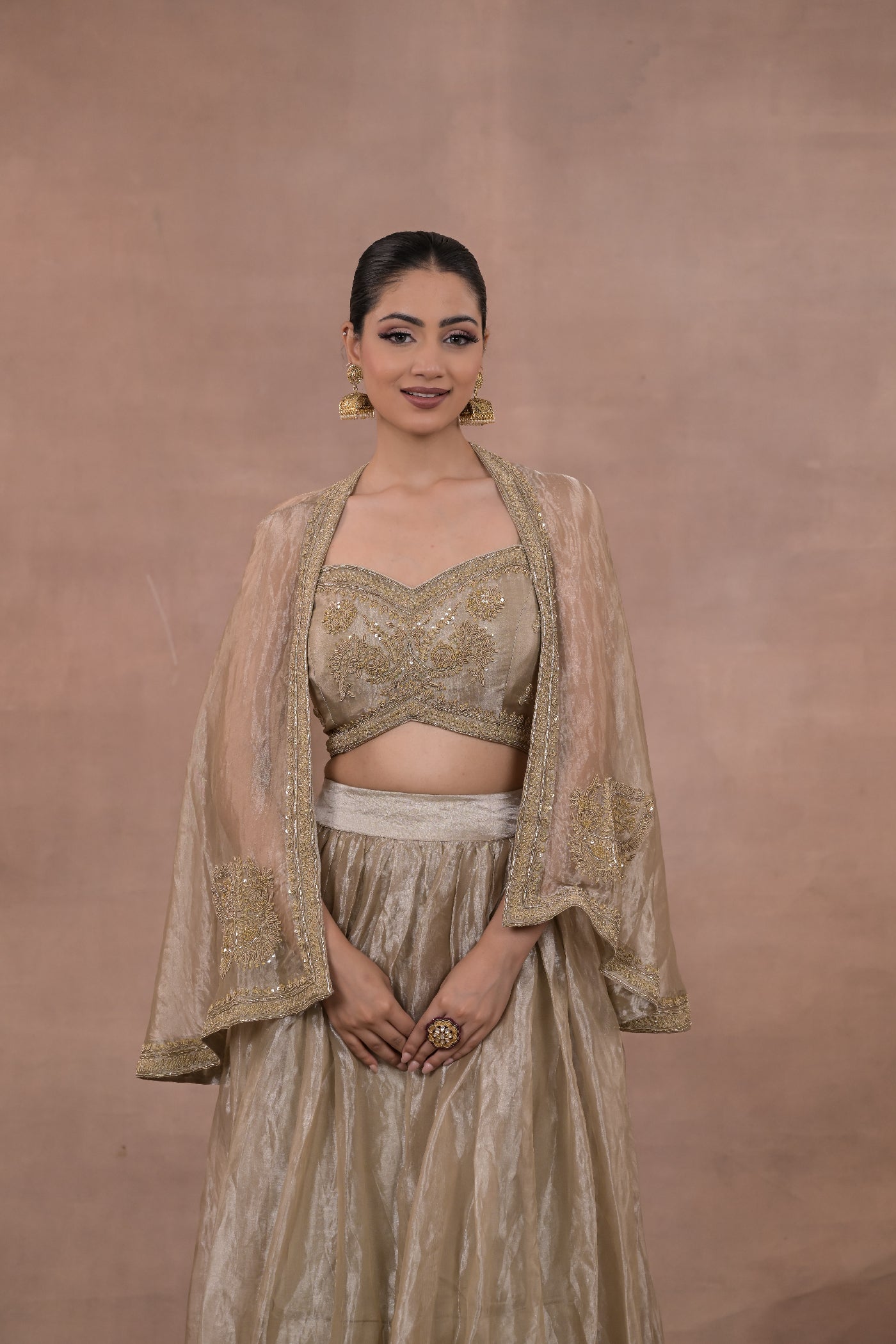 Aurelia Crushed Tissue Lehenga