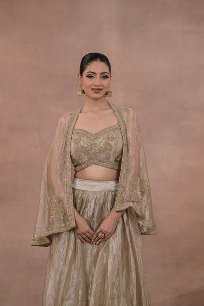 Aurelia Crushed Tissue Lehenga