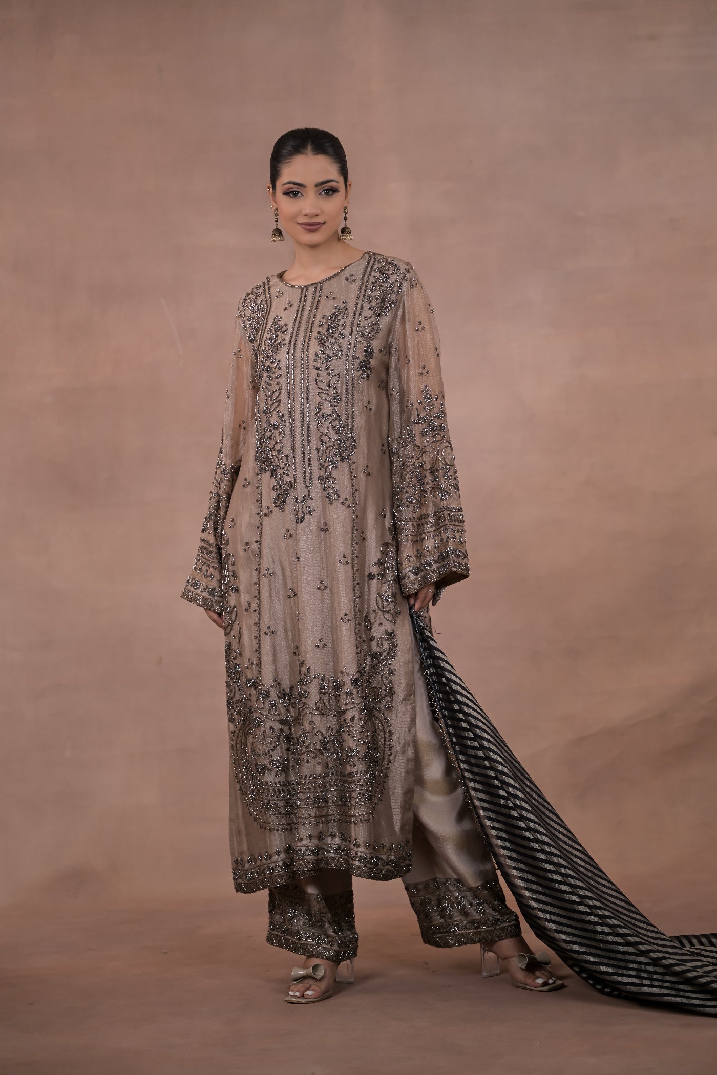 Zariya Grey Shimmer Tissue