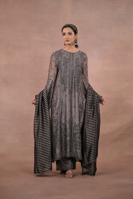 Zariya Grey Shimmer Tissue