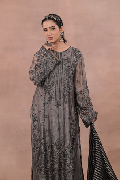 Zariya Grey Shimmer Tissue
