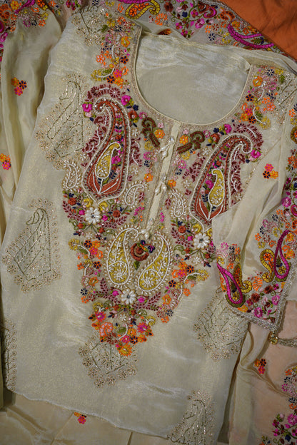 Noorani Multicolour Hand-Embroidered Kurta Set