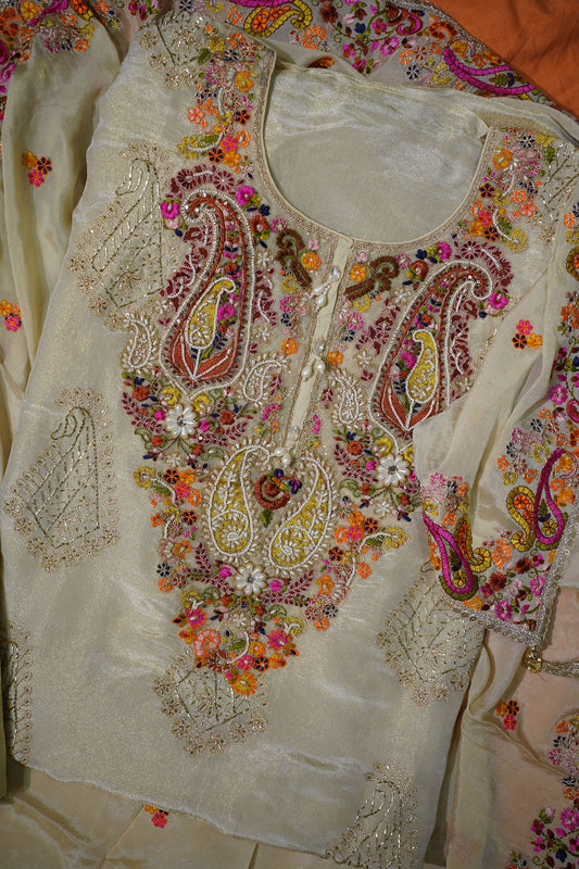 Noorani Multicolour Hand-Embroidered Kurta Set