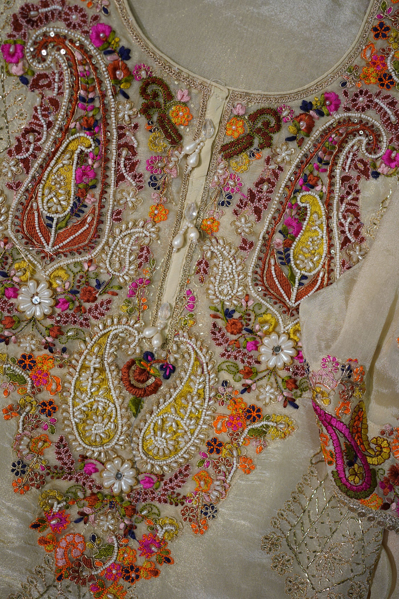 Noorani Multicolour Hand-Embroidered Kurta Set