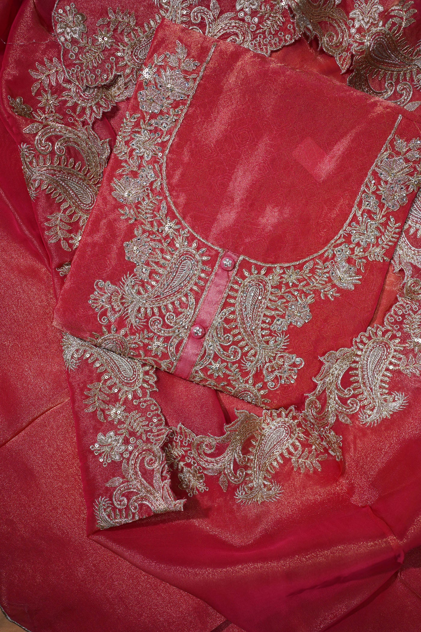 Rose peach Embroidered kurta  Set