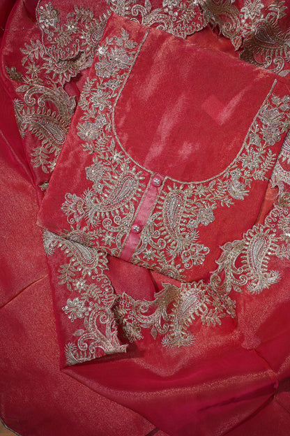 Rose peach Embroidered kurta  Set