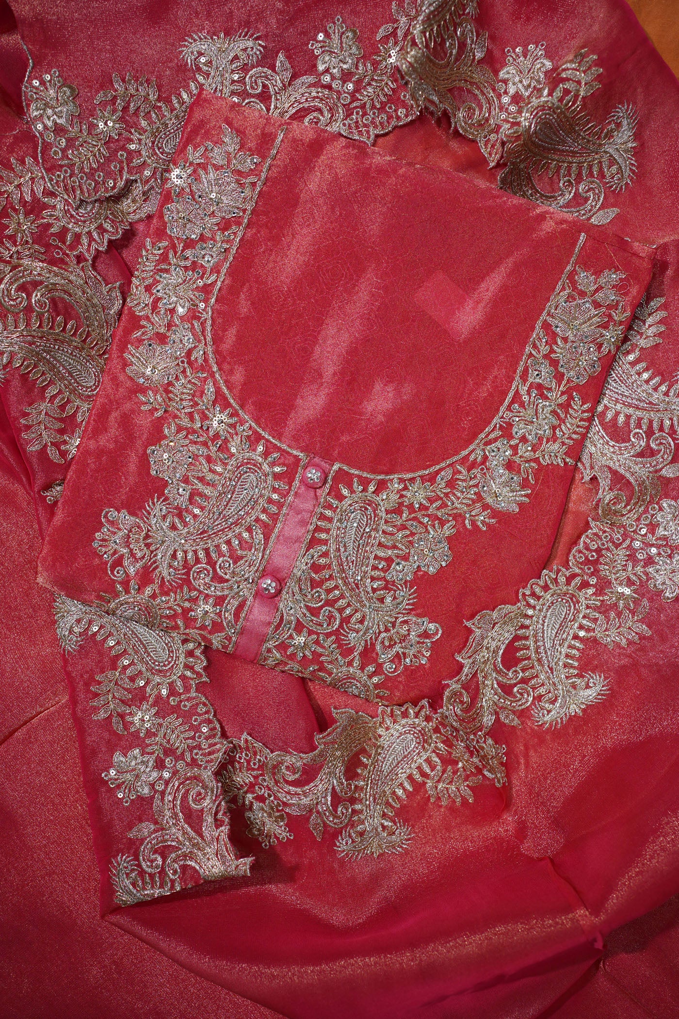 Rose peach Embroidered kurta  Set