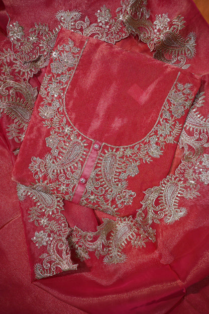 Rose peach Embroidered kurta  Set