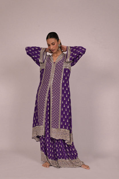 Amethyst Mirror Embroidered Long Kurta Set