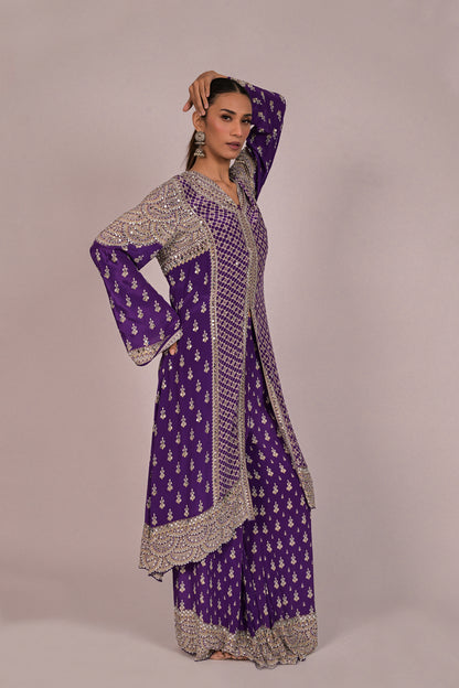 Amethyst Mirror Embroidered Long Kurta Set