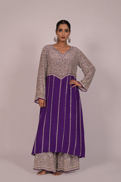Royal Amethyst Embellished Kurta Set