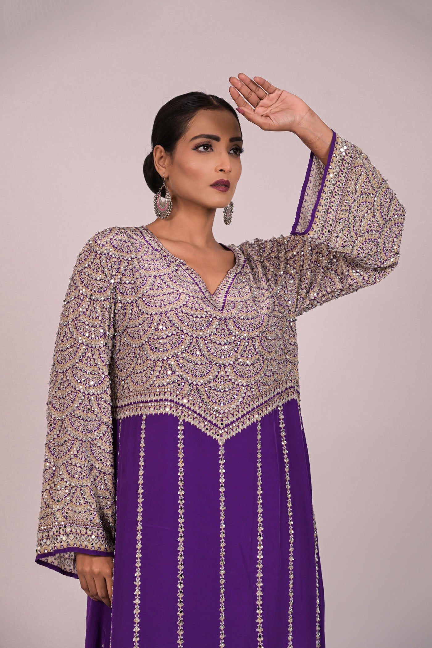 Royal Amethyst Embellished Kurta Set