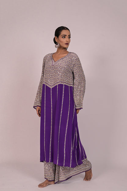 Royal Amethyst Embellished Kurta Set
