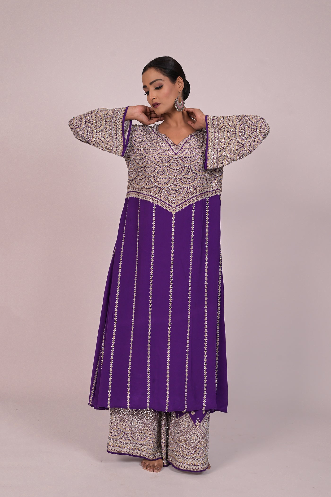 Royal Amethyst Embellished Kurta Set