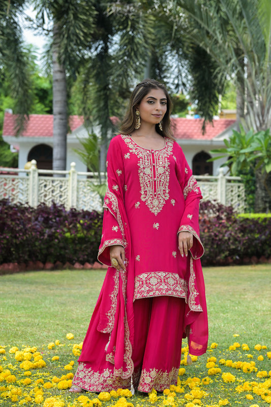 Pink Embroidered Kurta Set