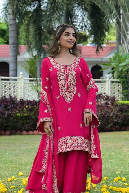 Pink Embroidered Kurta Set