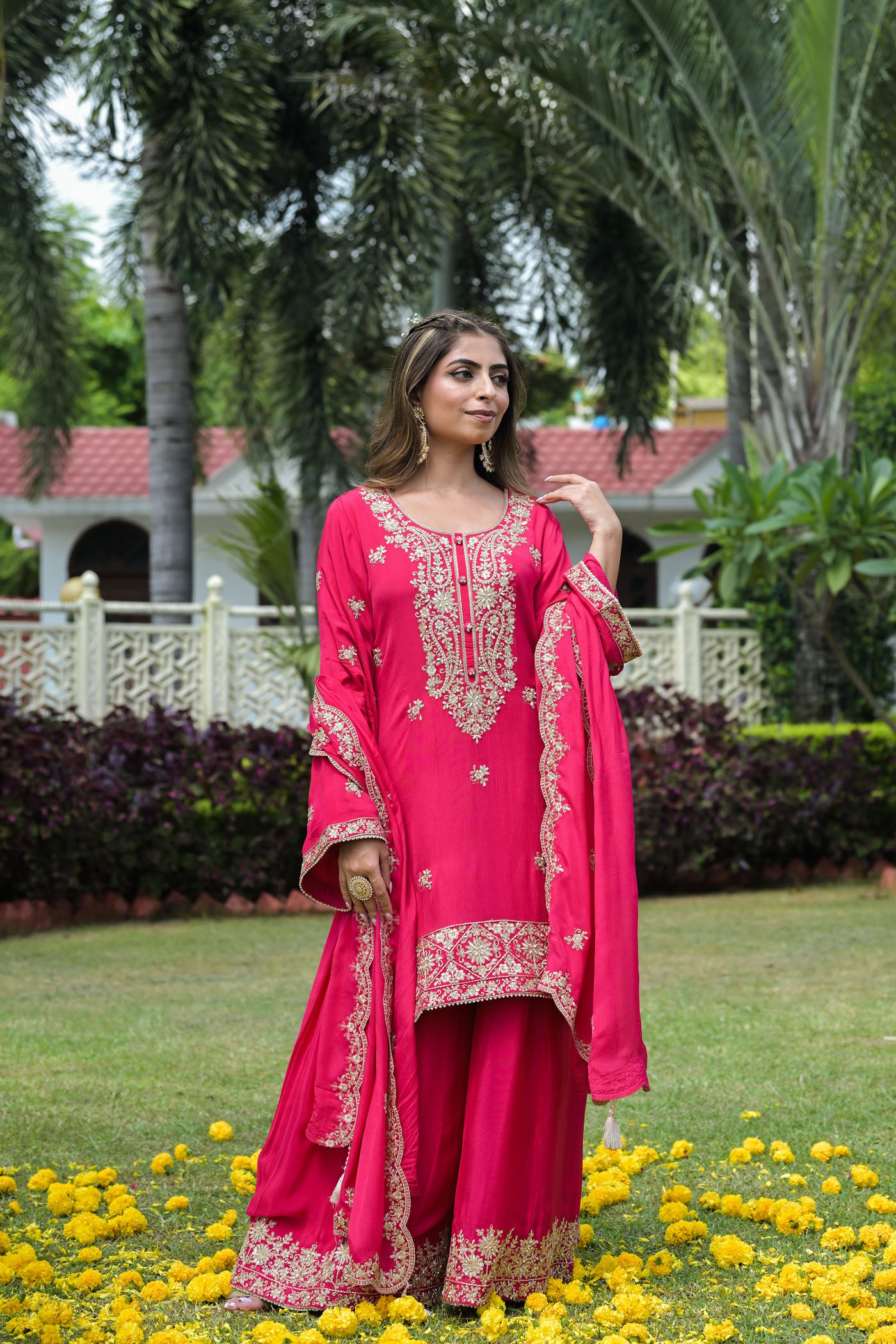 Pink Embroidered Kurta Set