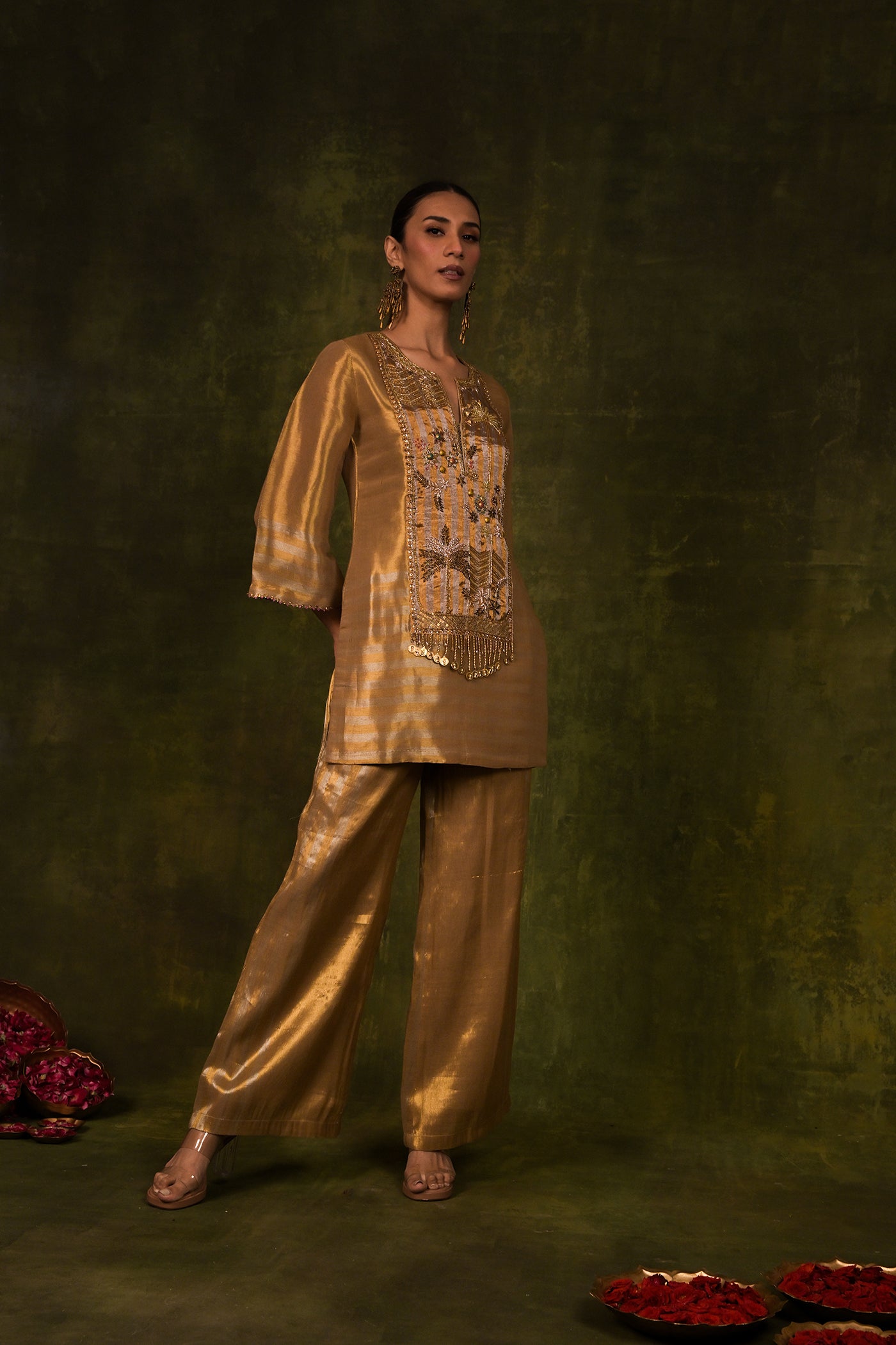mustard-golden kurta set