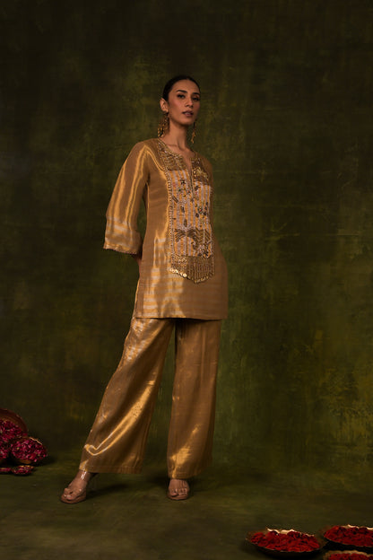 mustard-golden kurta set