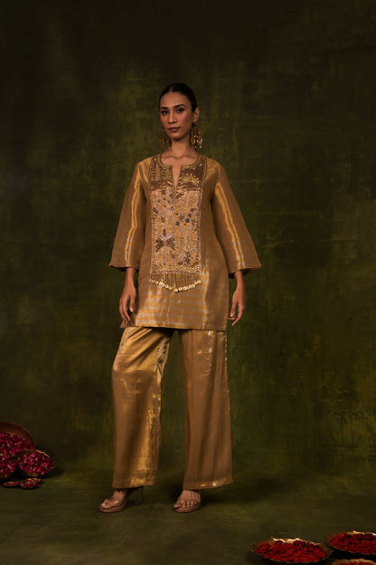 mustard-golden kurta set