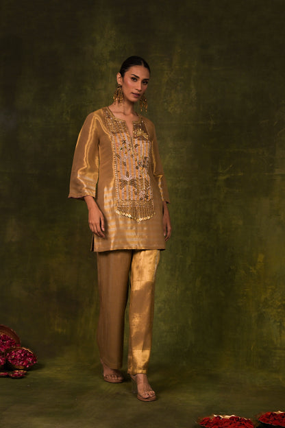 mustard-golden kurta set