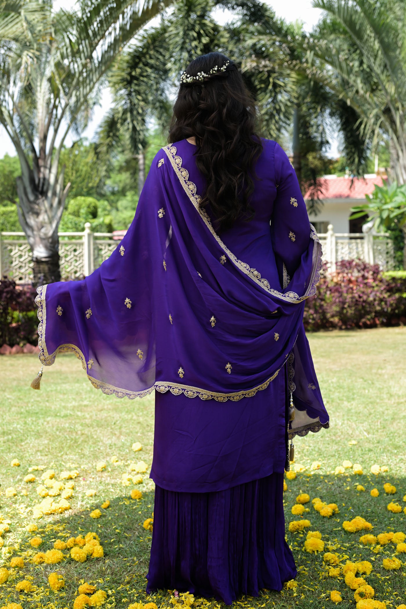 Royal Violet Embroidered kurta Set