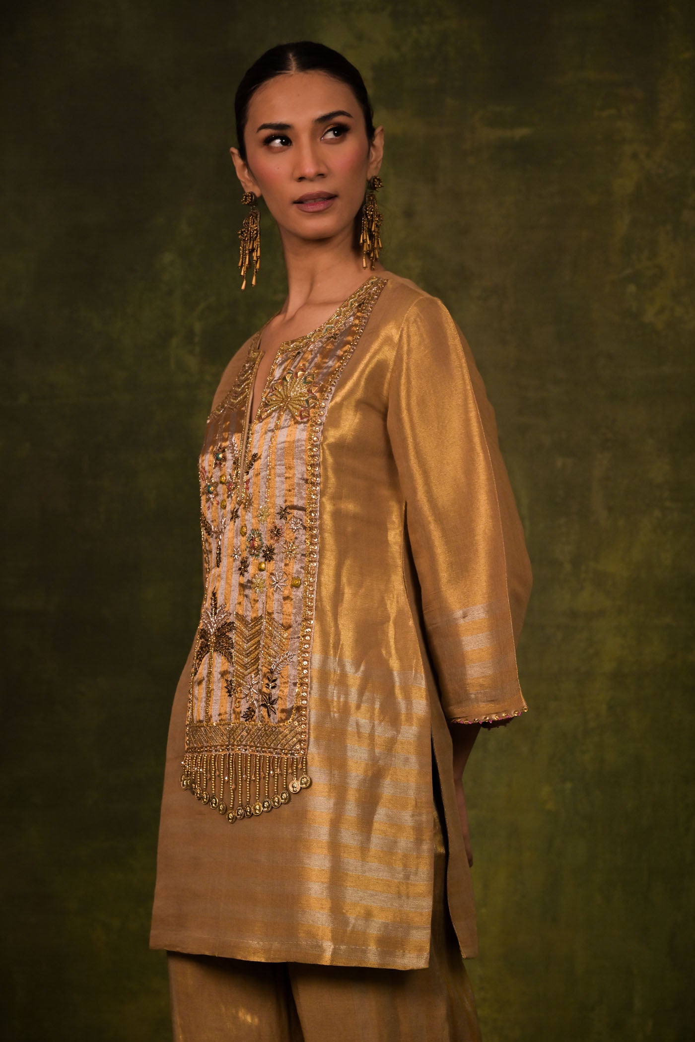 mustard-golden kurta set