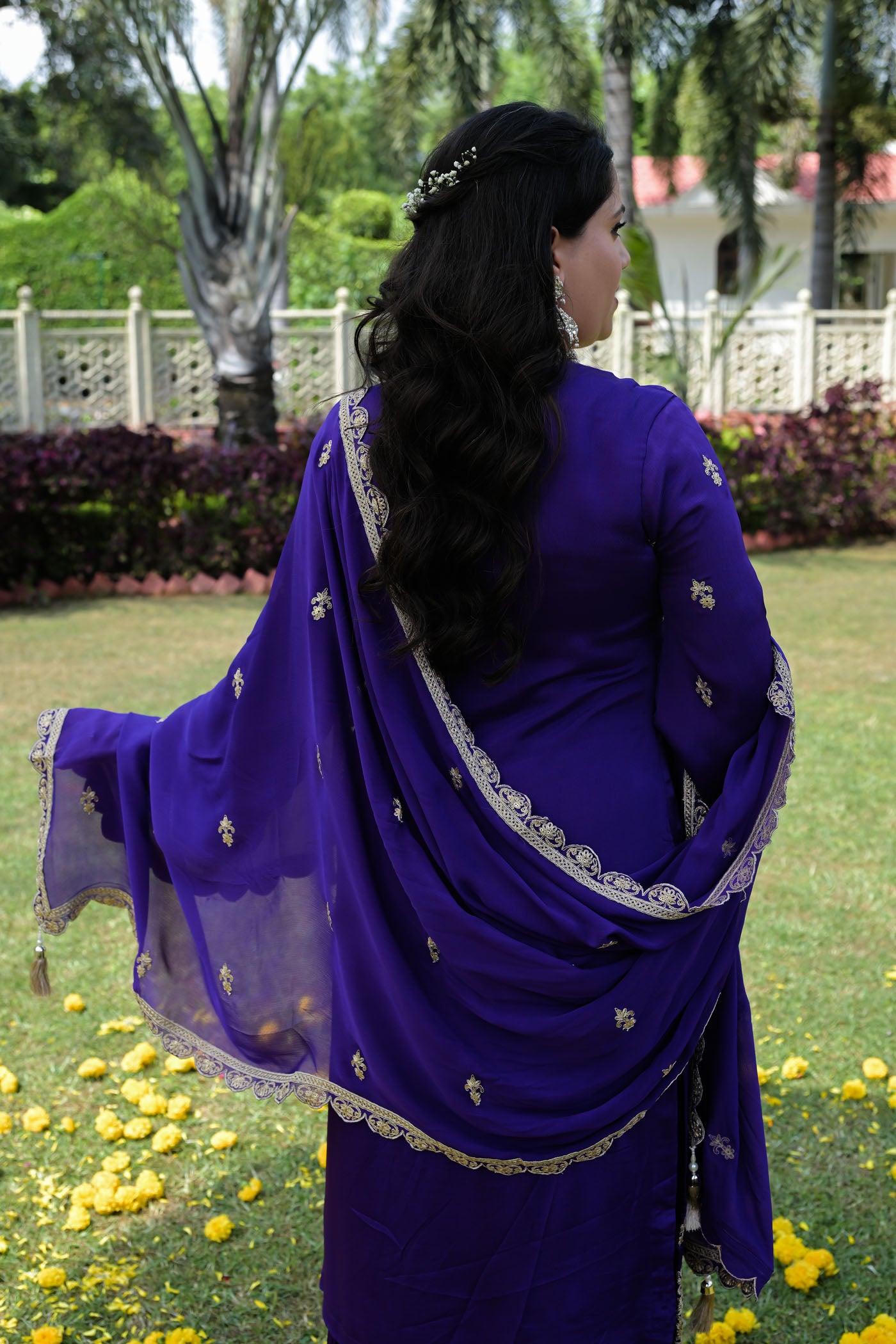 Royal Violet Embroidered kurta Set