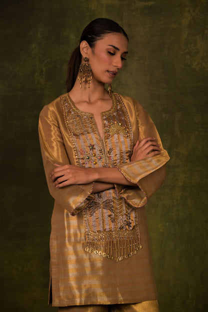 mustard-golden kurta set