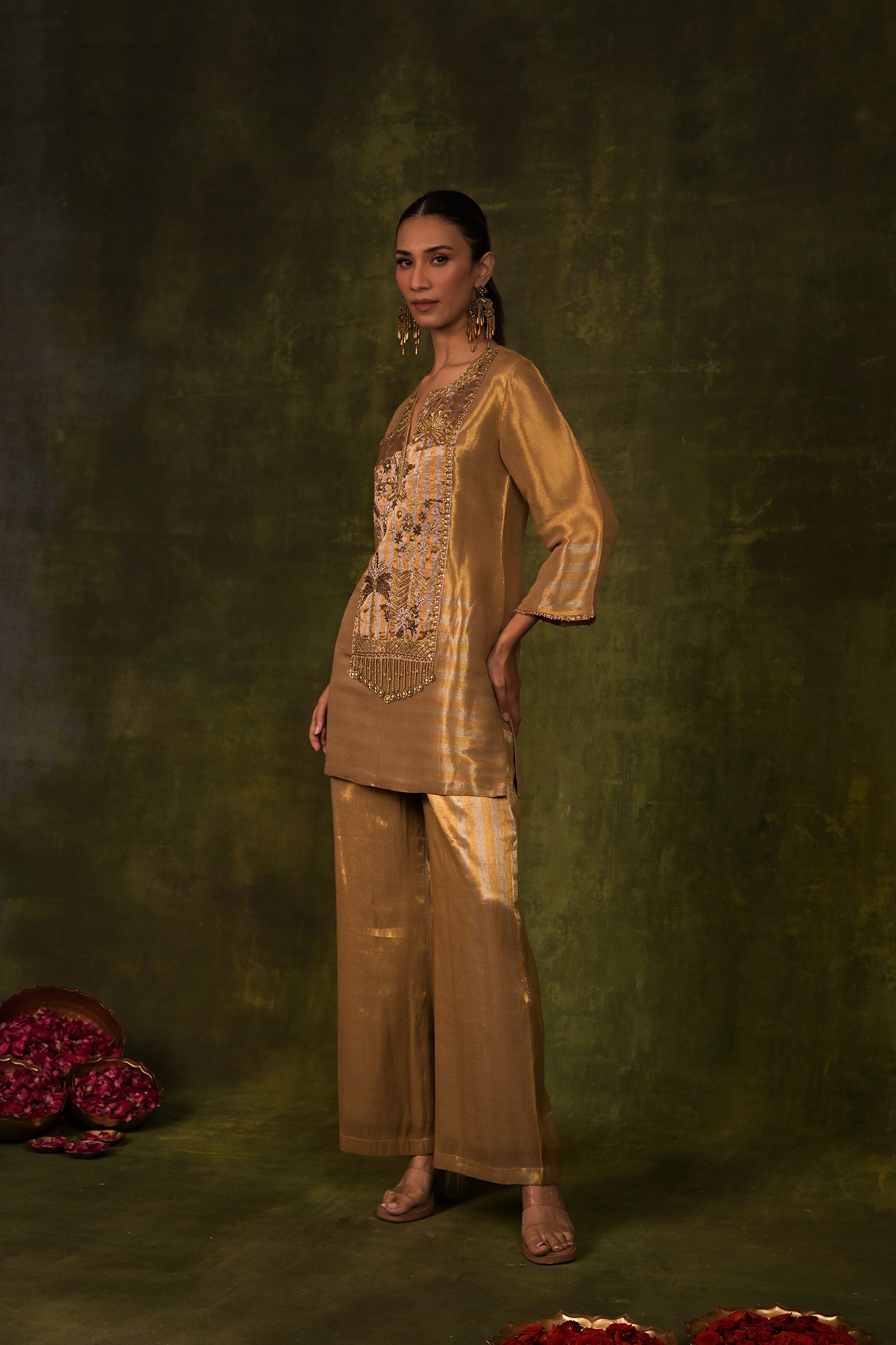 mustard-golden kurta set