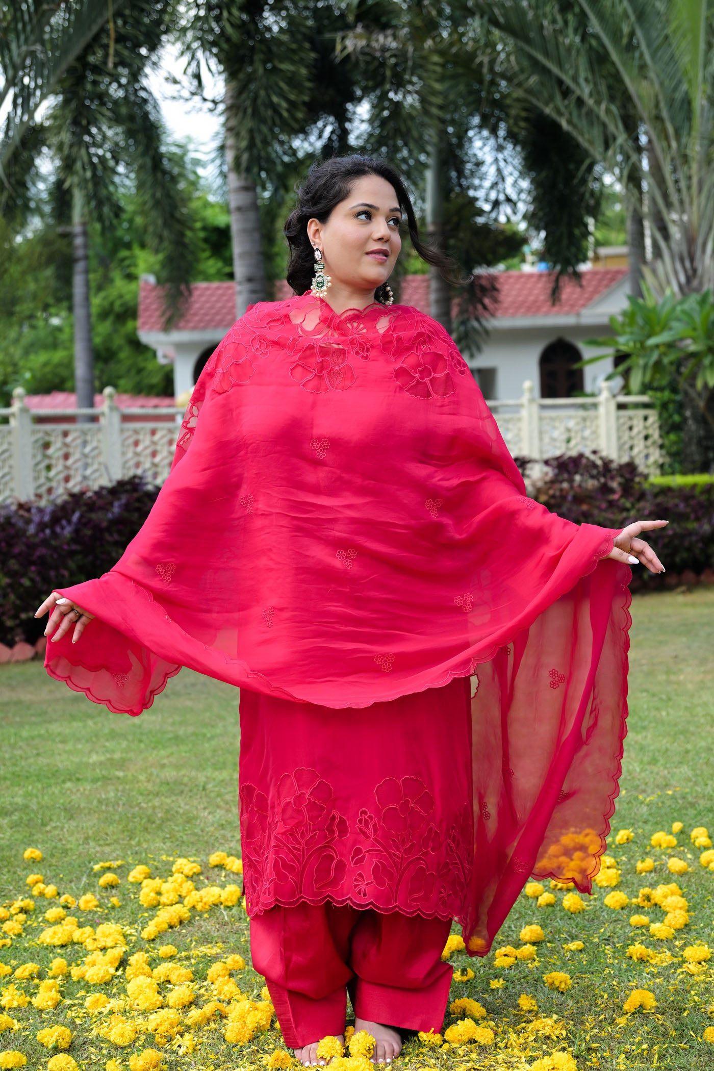 Scarlet Bloom Kurta Set