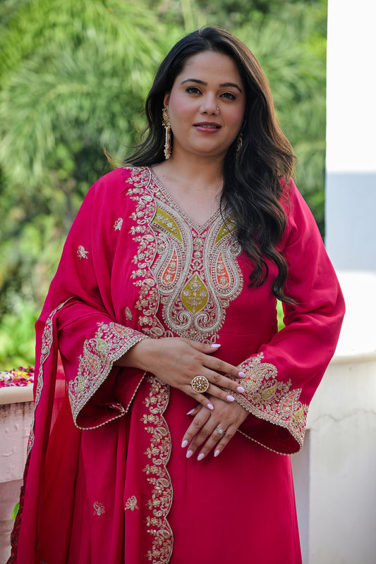 Sudiksha gupta In Red Kurta Set