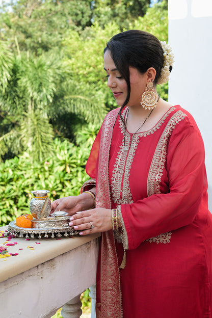 Crimson Charm Kurta Set