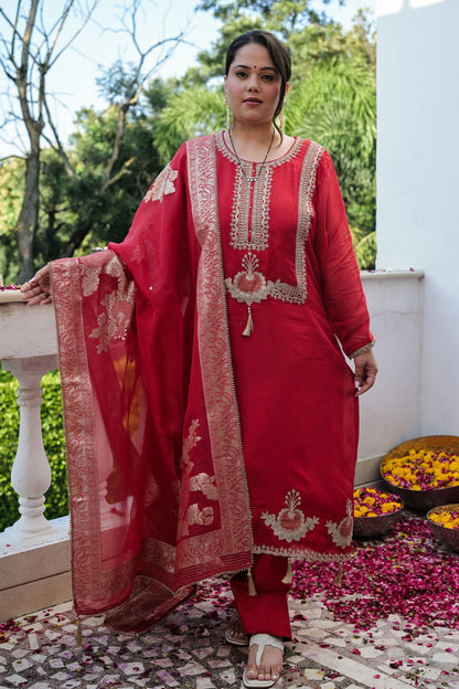 Crimson Charm Kurta Set