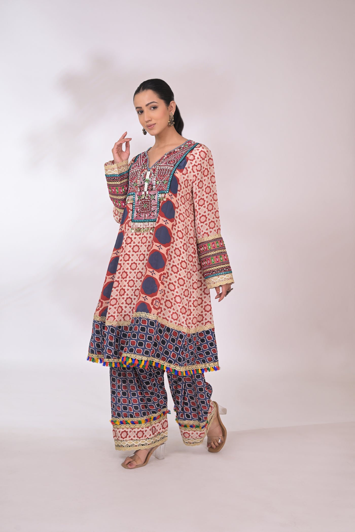 Rangrez Panelled Kurta Set