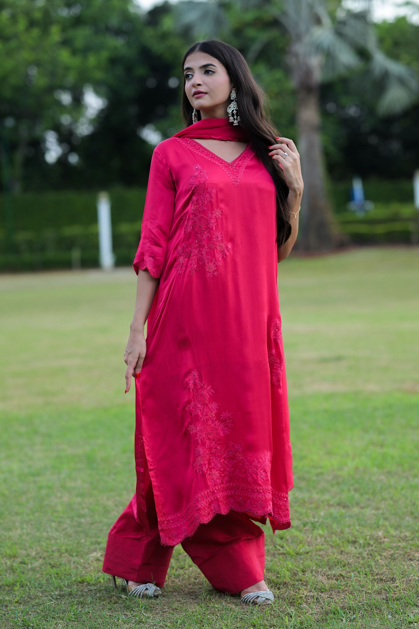 Ruby Glow Kurta Set