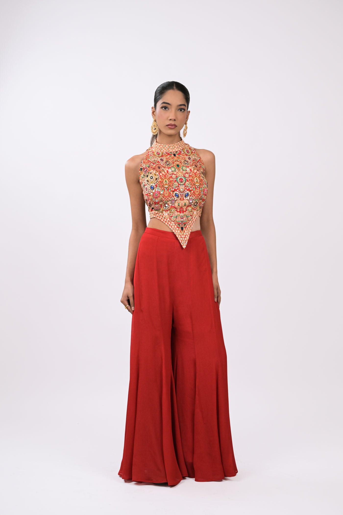 Rangrez Noor Cape Red  Co-Ord Set