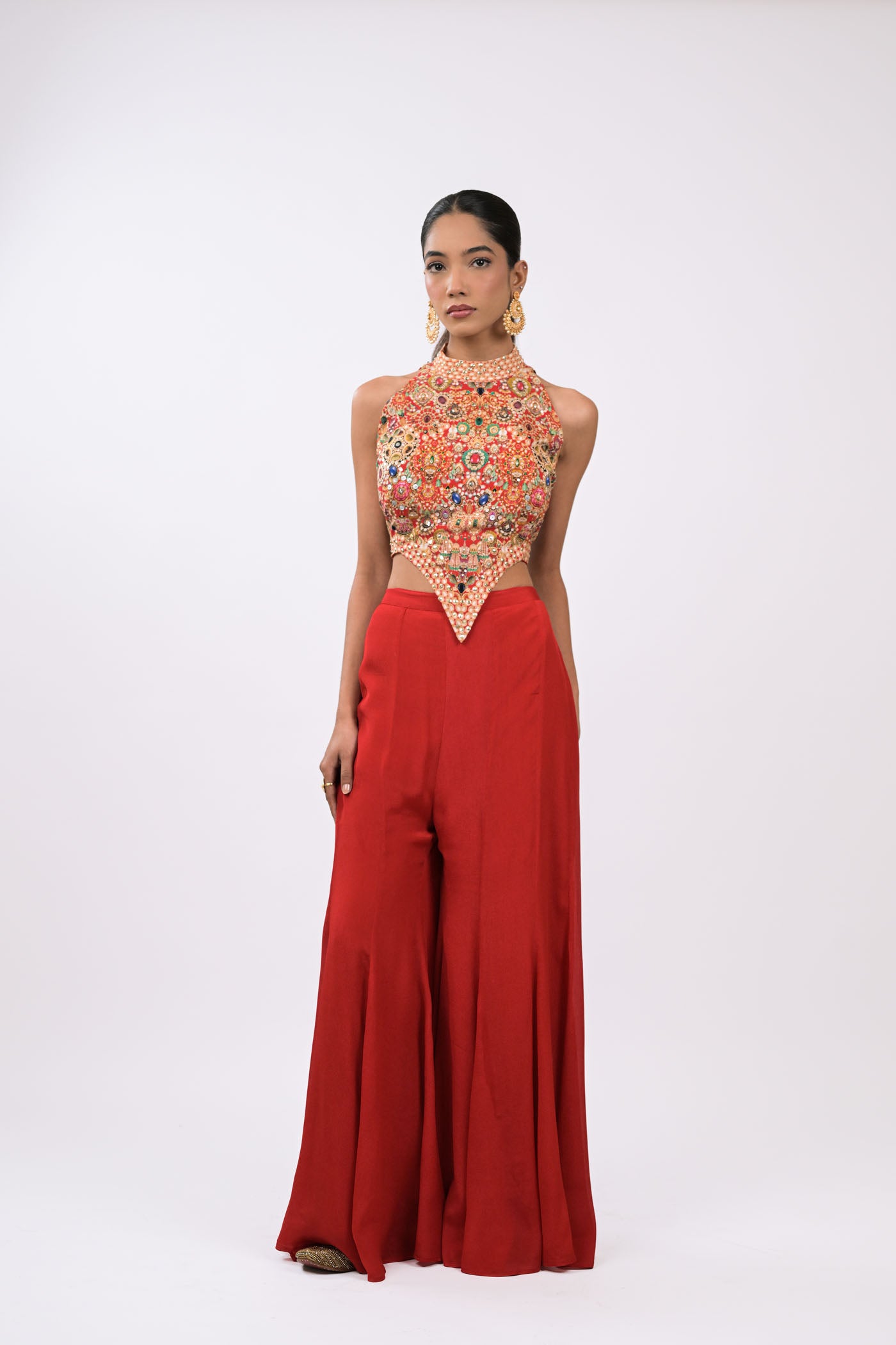 Rangrez Noor Cape Red  Co-Ord Set