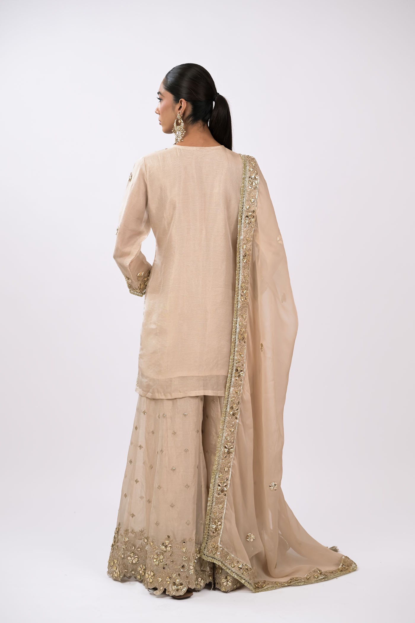 Noor Champagne Embellished Kurta Set