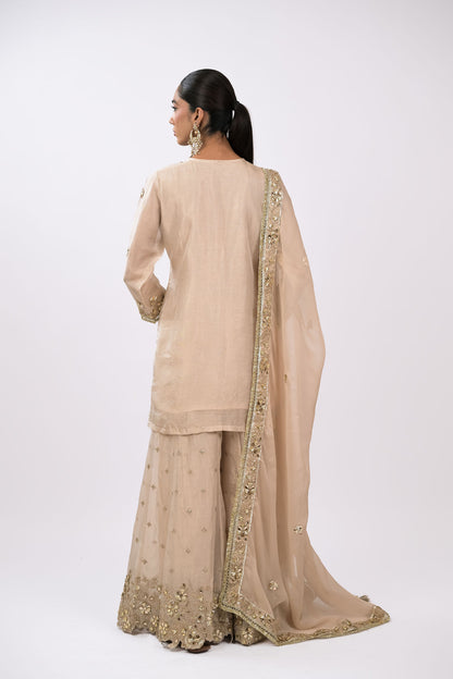 Noor Champagne Embellished Kurta Set