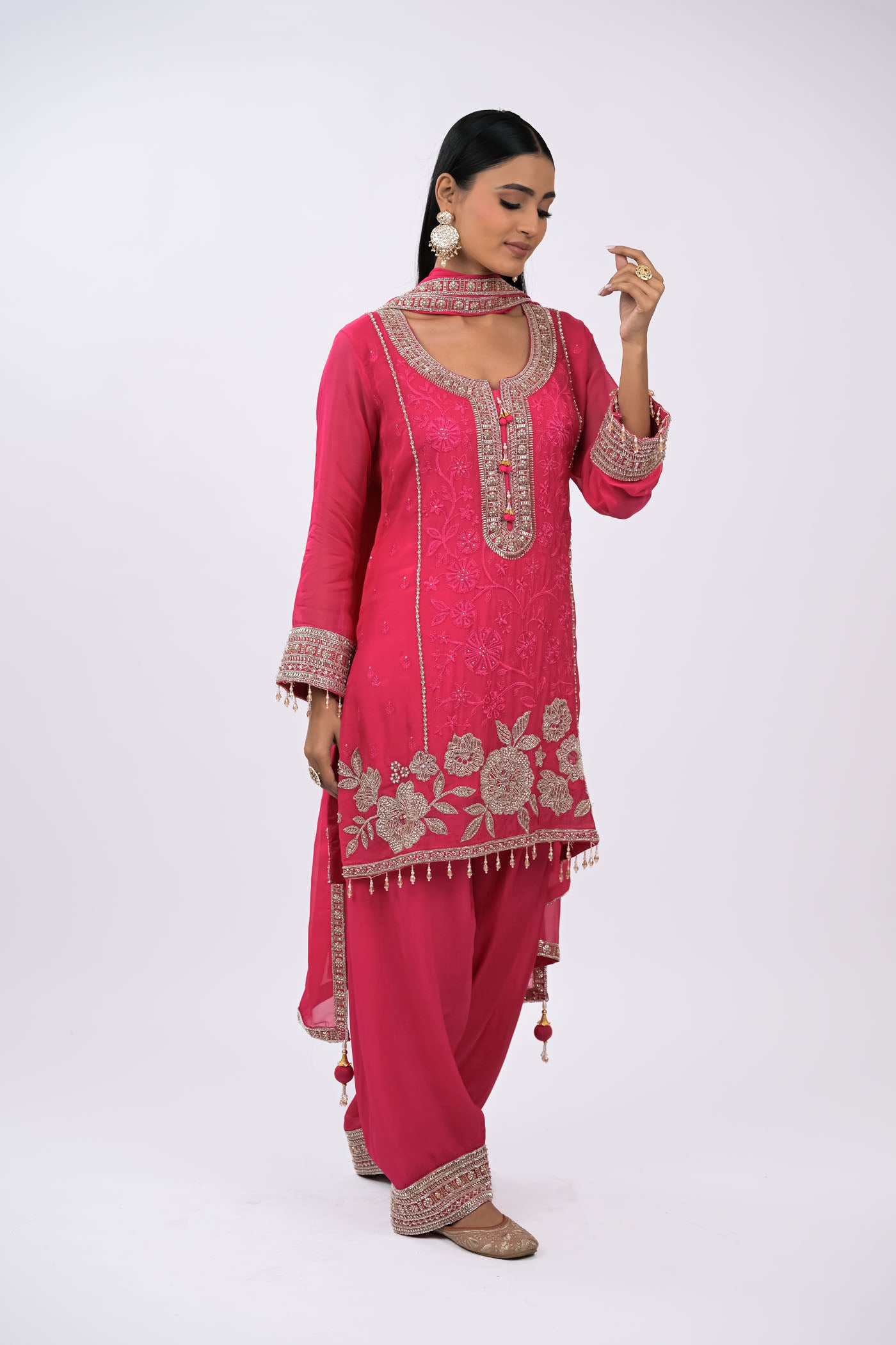 Gulnaar Embroidered Kurta Set with Dupatta