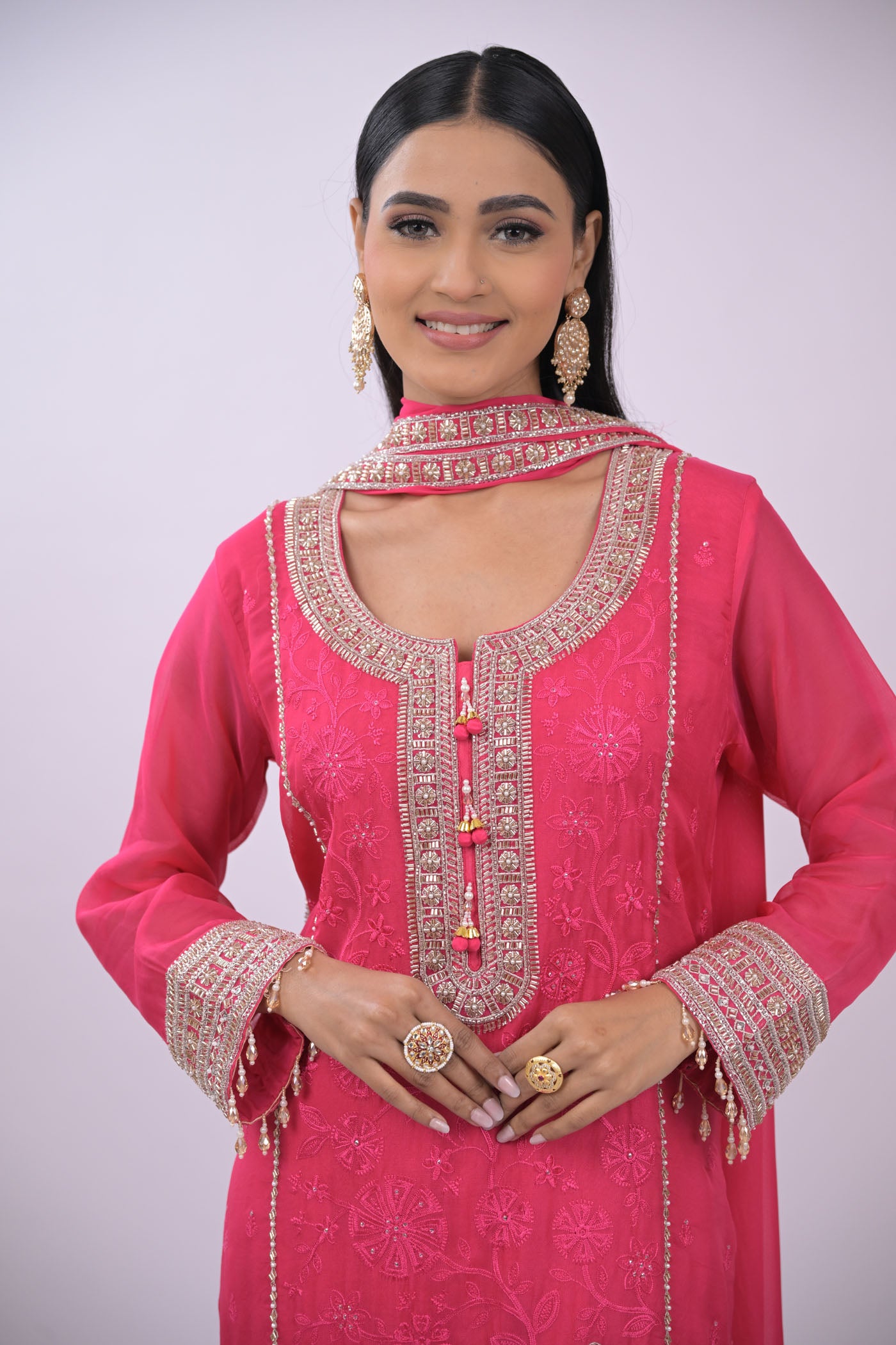 Gulnaar Embroidered Kurta Set with Dupatta