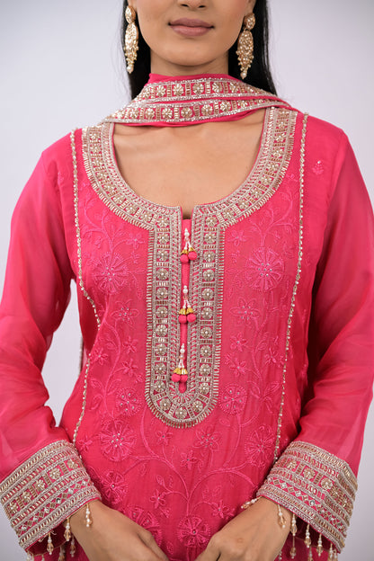 Gulnaar Embroidered Kurta Set with Dupatta