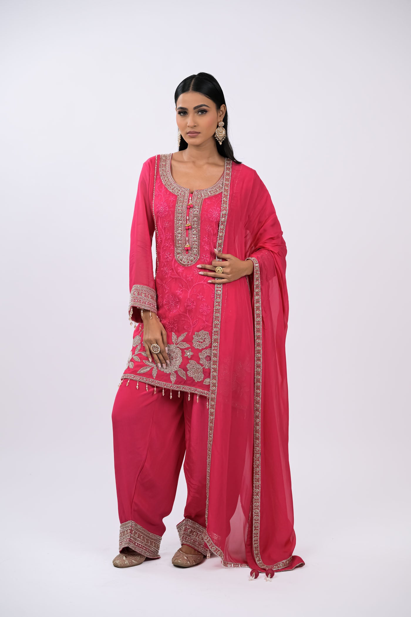 Gulnaar Embroidered Kurta Set with Dupatta