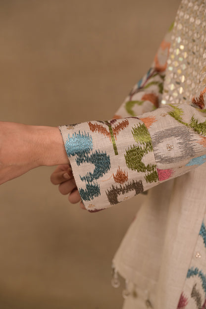 Beige Prism Linen Co-Ord Set