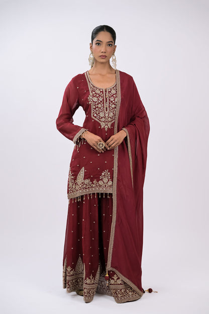 Mehrunisa Embroidered Kurta Set with Dupatta