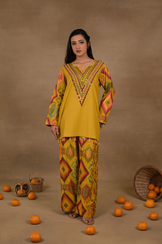 Mustard Mirage Linen Co-Ord Set